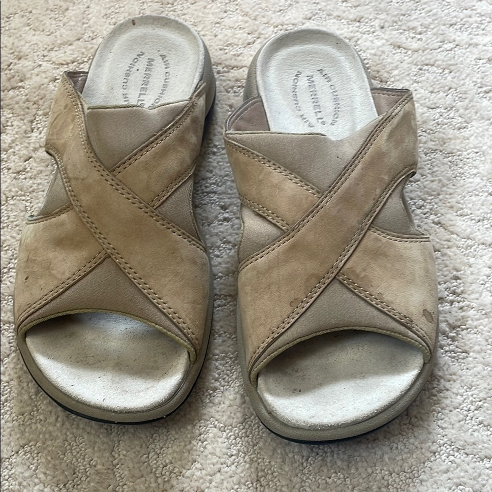 Women's Tan Slide Sandals